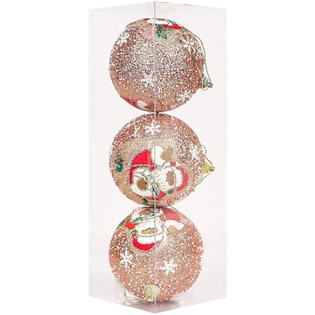 3 st. Oslåbara julgranskulor 8 cm Dekoration