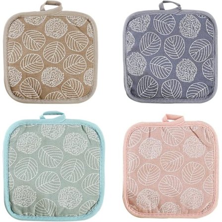 [PLEE] Gryteunderlag - Sett med 4, Varmebestandige, Sklisikre, med Hengehull