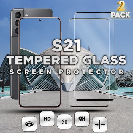 2-Pack SAMSUNG GALAXY S21 Näytönsuoja - Karkaistu Lasi 9H - Super laatu 3D