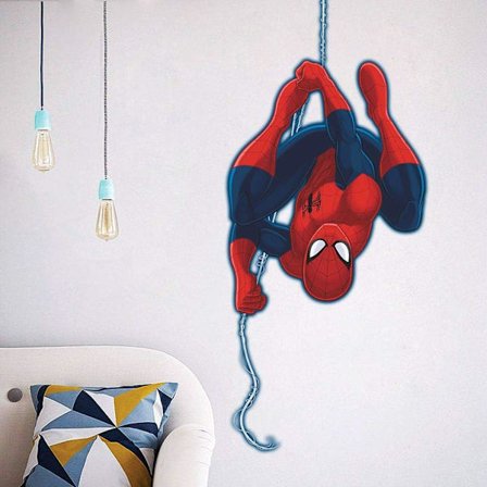3D Effekt Klistremerke Romdekorasjon Selvklebende Veggdekorasjon Gigantisk Avtakbar Spider-Man Barneveggklistremerke