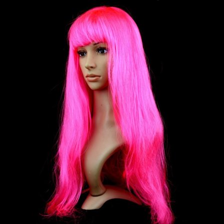 Mordely Damperuk Lång rak peruk ROSE RED