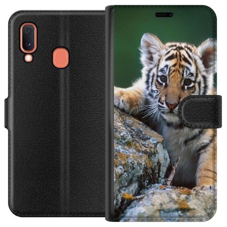 Kompatibelt Plånboksfodral till Samsung Samsung Galaxy A20e Tiger