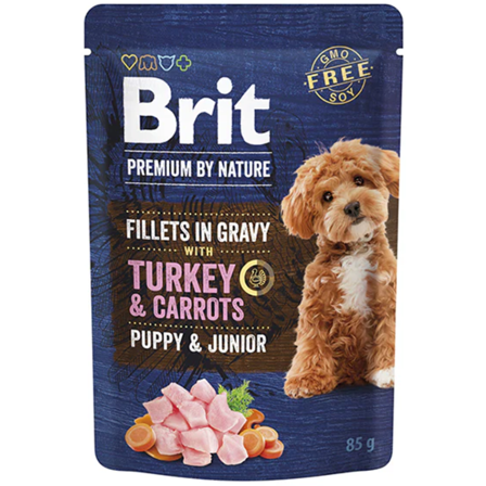 Brit Premium by Nature Valp & Junior Filéer I Sås Kalkon & Morot 85 g