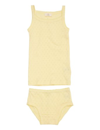 Copenhagen Colors Pointelle Heart Underwear Set - Yellow - 110