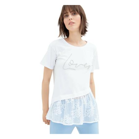 Fracomina, Mated T -Shirt Made Wit, Dames, Maat:M