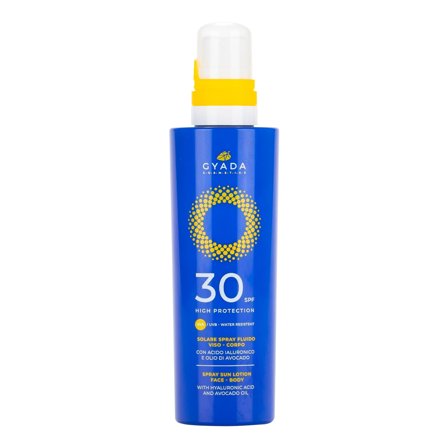 Gyada Cosmetics Solare Spray Viso Corpo SPF30 200ml - Latte solare corpo alta prot.