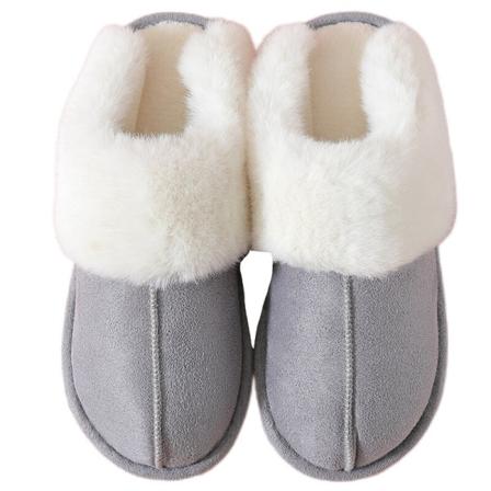Unisex Flat Fuzzy Tofflor Slip On House Skor
