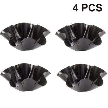 4 stk. bølgeformede bageforme, usædvanlige bageforme, kageform med non-stick belægning, 6 tommer kulstofstål blomsterformet bageplade