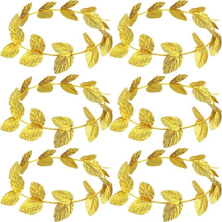 6 kpl pääseppeleen kultaiset lehdet kruunu päähineet lehti päähine