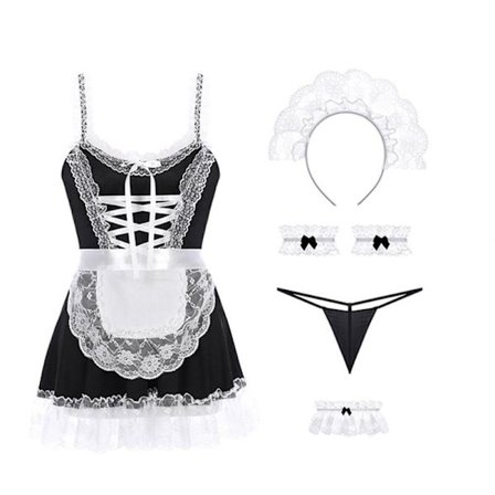 Sexiga spetsunderkläder Hemhjälpkostym Lolita Outfits Cosplay Uniform D