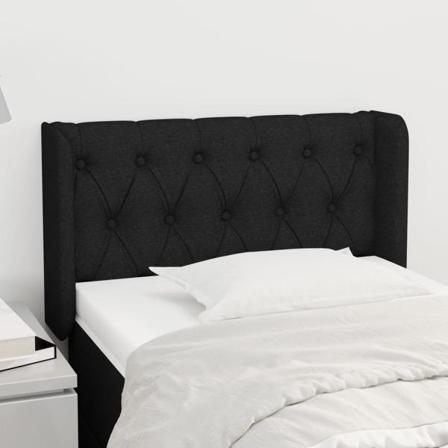 Vidaxl Huvudgavel Med Kanter Svart 83x16x78/88 Cm Tyg Svart