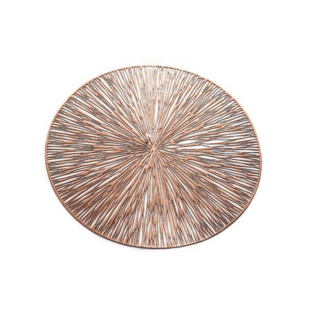 PVC ihålig rund bordsunderlägg Värmeisolerande bordsmatta Glidfri tallrik Cup Pot Pad-Rose Gold unikt värde