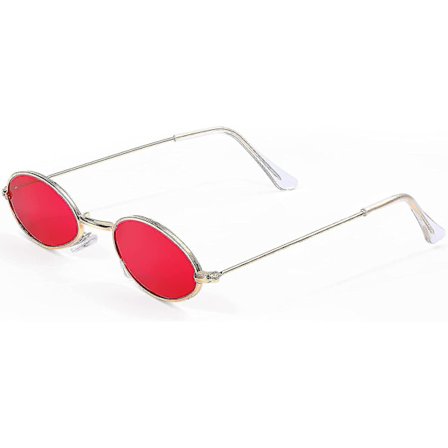Vintage ovala solglasögon röda solglasögon små ovala solglasögon mini vintage snygga funky