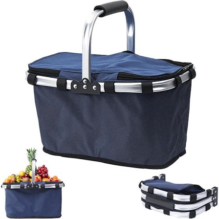 Madkasse køletaske picnickurv til 4 personer isoleret foldbar til en kurv picnic picnic taske picnic taske foldbar til dagligvarer let at opbevare