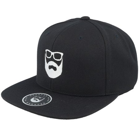 Bearded Man - Svart snapback Keps - Logo Black Snapback @ Hatstore