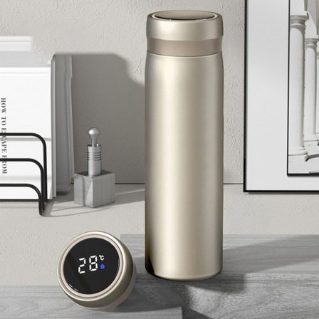 Herrtermos med stor kapacitet, rostfritt stål guld