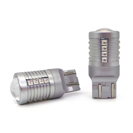 2 kpl W21/5W LED-lamppu 7443 12-24V CANBUS 2000lm punainen