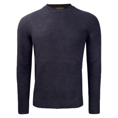 Roberto Collina Light cotton bouqle sweater, navy Blå, Herre, Størrelse: 3XL