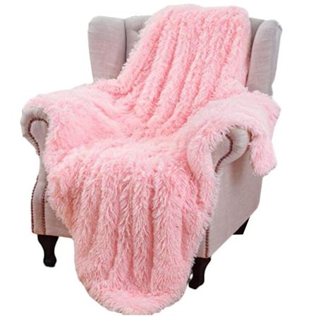 Dubbelsidig Tjock Lammullsfilt med Långt Hår