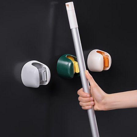 3 stk veggmontert kosteskaftholder - moppeholder/veggmontert kost