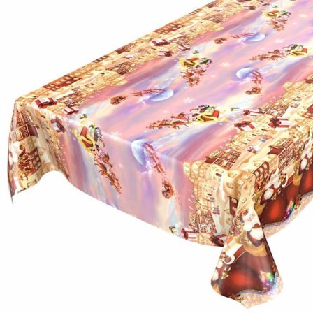 Bordsduk Anro - D0025B-240 - Duk i vaxduk Julmönster Röd, Vaxduk, Kant, 240x140cm