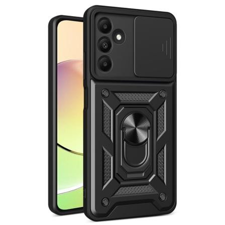 SKALO Samsung A15 4G Armor Hybrid Metallring Kameraslider - Svar Svart