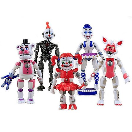 Five Nights At Freddy's Fnaf 6'' Actionfigurer Sister Location Lightening Rörliga Led Actionfigurer Presentleksaker