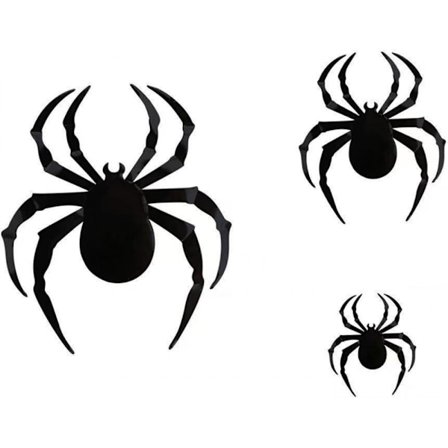 24 stk Halloween dekorative edderkopp vegg klistremerker, 3D edderkopp vindusklistremerker for Halloween kveld