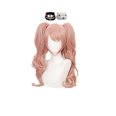 Anime Danganronpa Cosplay Kostume Enoshima Junko Uniform Cafe Arbejdstøj Kort Nederdel Dobbelt Hale Flet Paryk