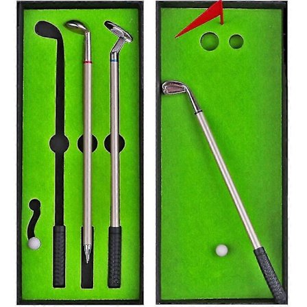 Mini Golfkølle Putter Penn Sett Boks Nyhet Golfere Dekor Gave Skrivebord