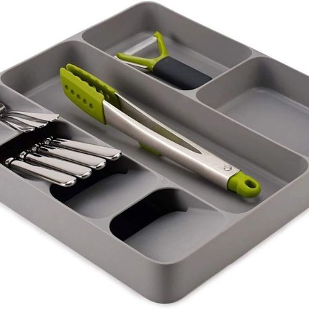 Bestikkskuff Utvidbar Bestikkskuff Organizer Grå