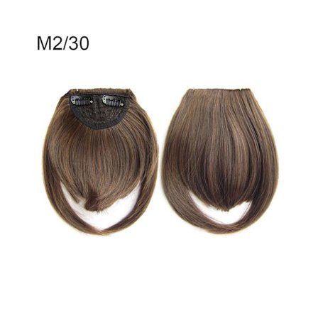Flickor med clips-in främre hårförlängningsperuk Rak syntetisk fringe Bang-hårstycke-M2/30