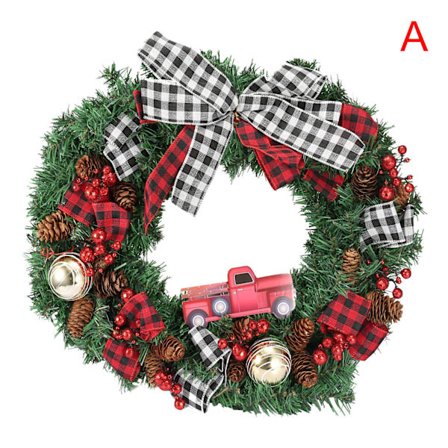 Röd lastbil julkrans fönster ytterdörr dekoration vägghängande för jul dekoration rekvisita