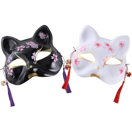 Dyremaske til ansigtet - Ræv, Kat, Cosplay-kostume, Hovedbeklædning til Karneval, Maskeradefest, Tilbehør