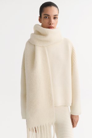 Soft Goat - Wool scarf - One Size - Feather White