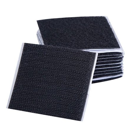 Häfttejp, 18 st, Kardborre, 50x50 mm, Svart