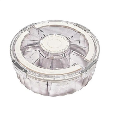 Multifunktionel Madopbevaringsbakke med Låg Madbeholdere Bakke til Opbevaring af Nødder, Slik og Tørret Frugt