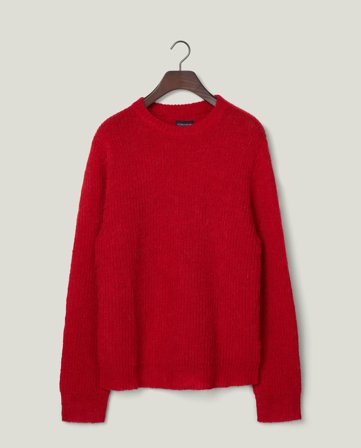 Lexington Flauschiger Alpaka-Pullover, Rot