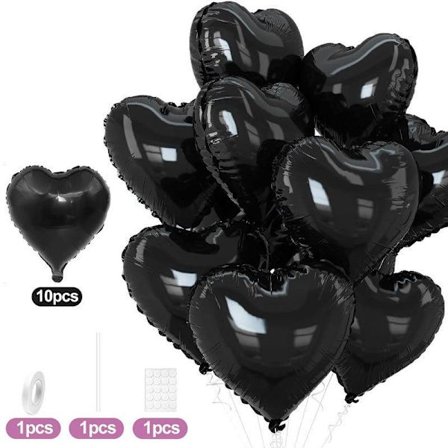 10 STK 45 cm Store Folie Røde Hjerteformede Balloner Til Valentinsdag