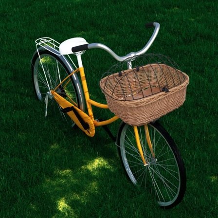 vidaXL Cykelkorg för hund med dyna 50x45x35 cm naturlig pil