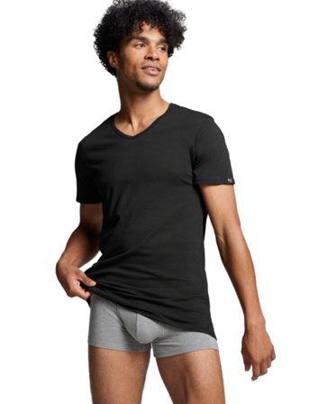 PUMA Puma Basic 2P V-Neck Tee - Black - S