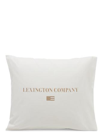 Printed Organic Cotton Poplin Pillowcase Home Textiles Bedtextiles Pillow Cases Valkoinen Lexington Home