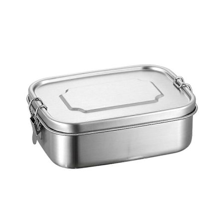 Tiivis Bento-lounasrasia ruostumattomasta teräksestä, metallinen Bento-lounasrasia lapsille tai aikuisille, 2 lokeroa (FMY)