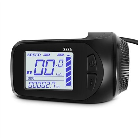 24V/36V/48V S886 Ebike LCD -näyttöpaneeli Peukalo kaasukahva sähköpyörille E-skootteri