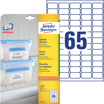 Avery Fryseetikett 38,1x21,2 m