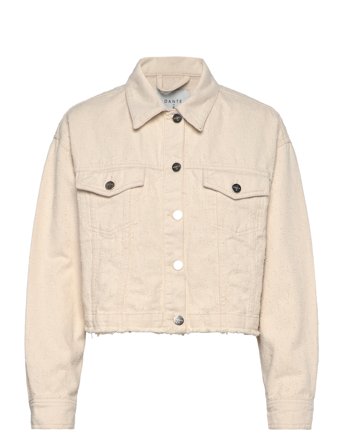 Dante6-Vanves Distressed Cropped Jeans Jacket Cream Dante6