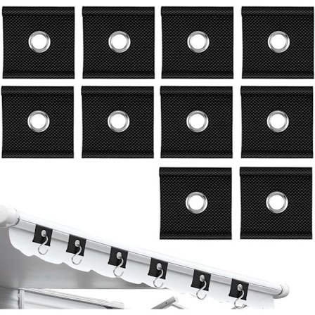 10 st Vassrörskrokar 5/6mm - 7/8mm, Husvagnstillbehör, Markis, Campingtillbehör, Baldakinkrokar för Vassrör och Vassrör (Svart)