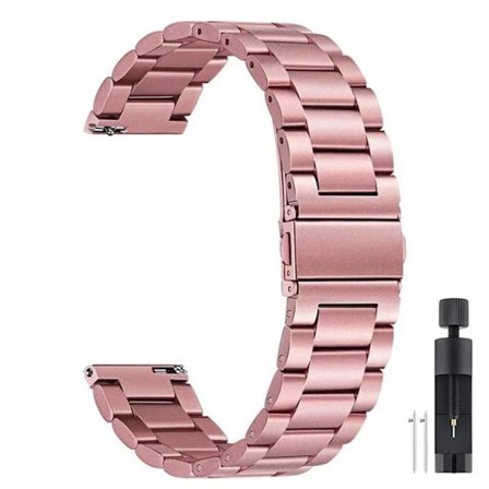 22mm 20mm Metallinen Kellonranneke Garmin Vivoactive 3 4 5 Forerunner 245 645 158 55 165 745 965 255 256 Rannekoru Venu 3 2 SQ2Music SZ-Pink