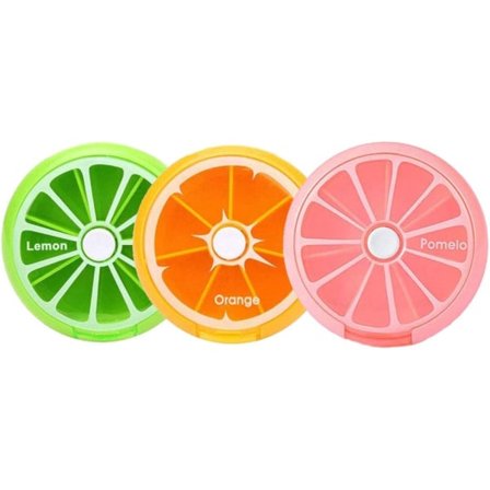 Pilleboks for 3 uker med 7 rom, stor organizer (pakke med 3)