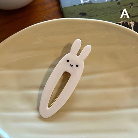 Mote og Kawaii White Hairpin Girls Sweet Edge Bang Hårklemme